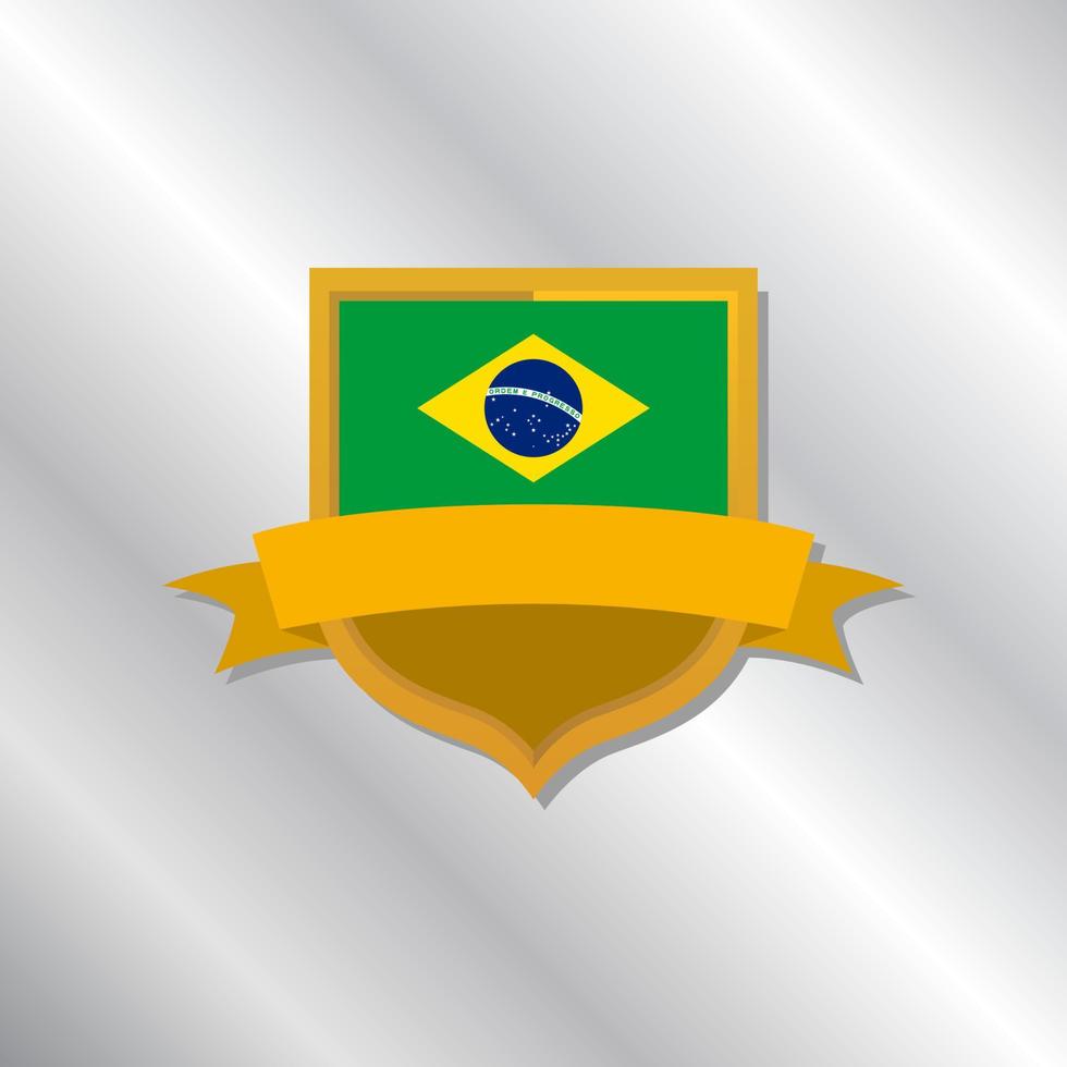illustration av Brasilien flagga mall vektor