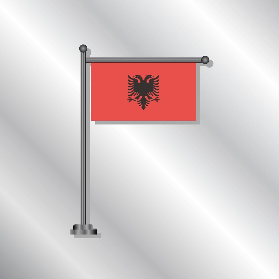 illustration av albania flagga mall vektor