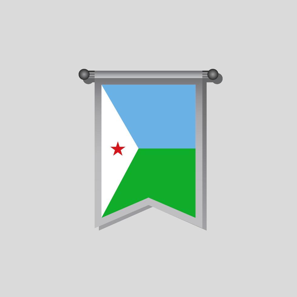 illustration av djibouti flagga mall vektor