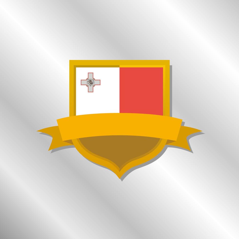 illustration av malta flagga mall vektor