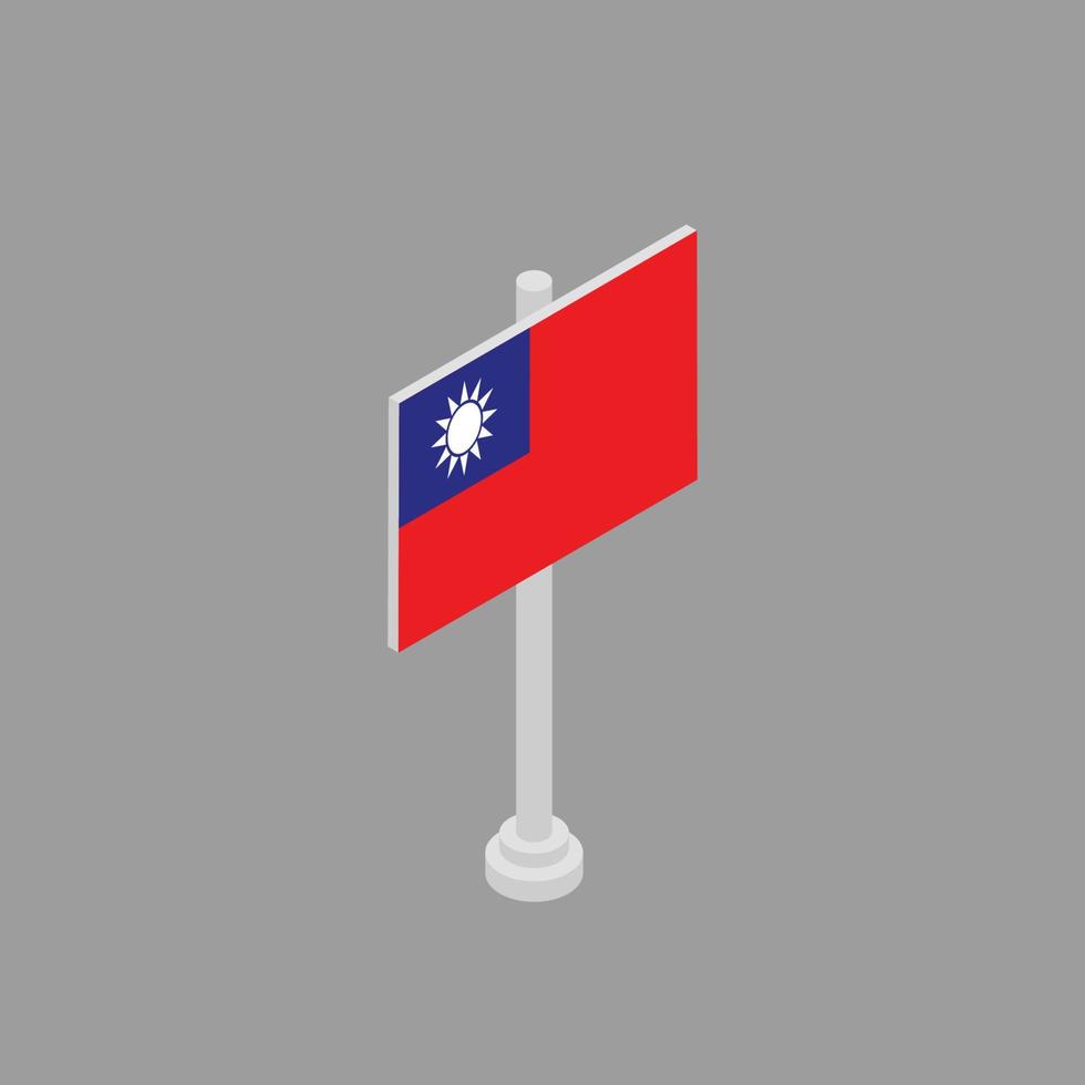 illustration av taiwan flagga mall vektor