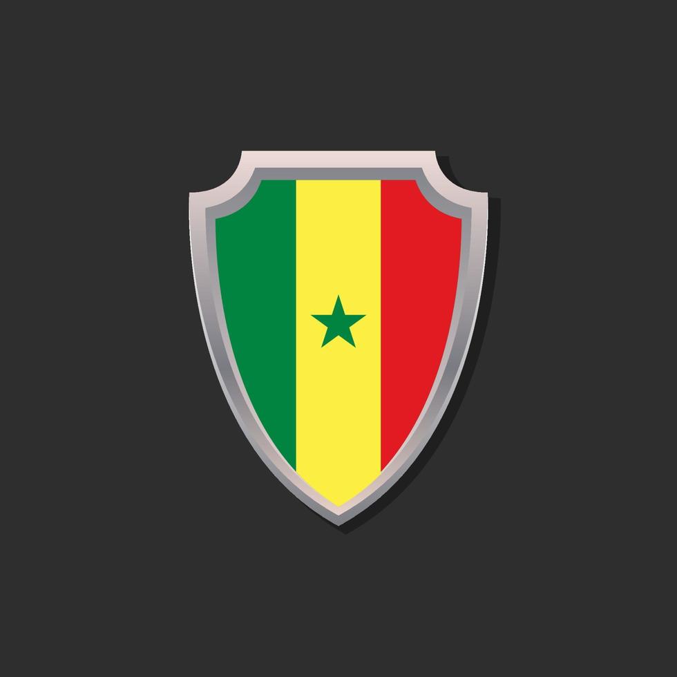 illustration av senegal flagga mall vektor