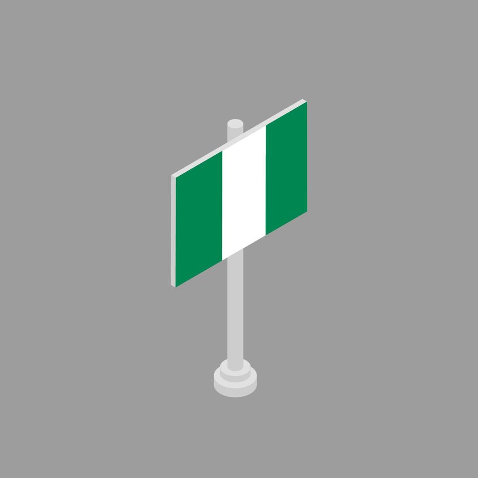 illustration av nigeria flagga mall vektor