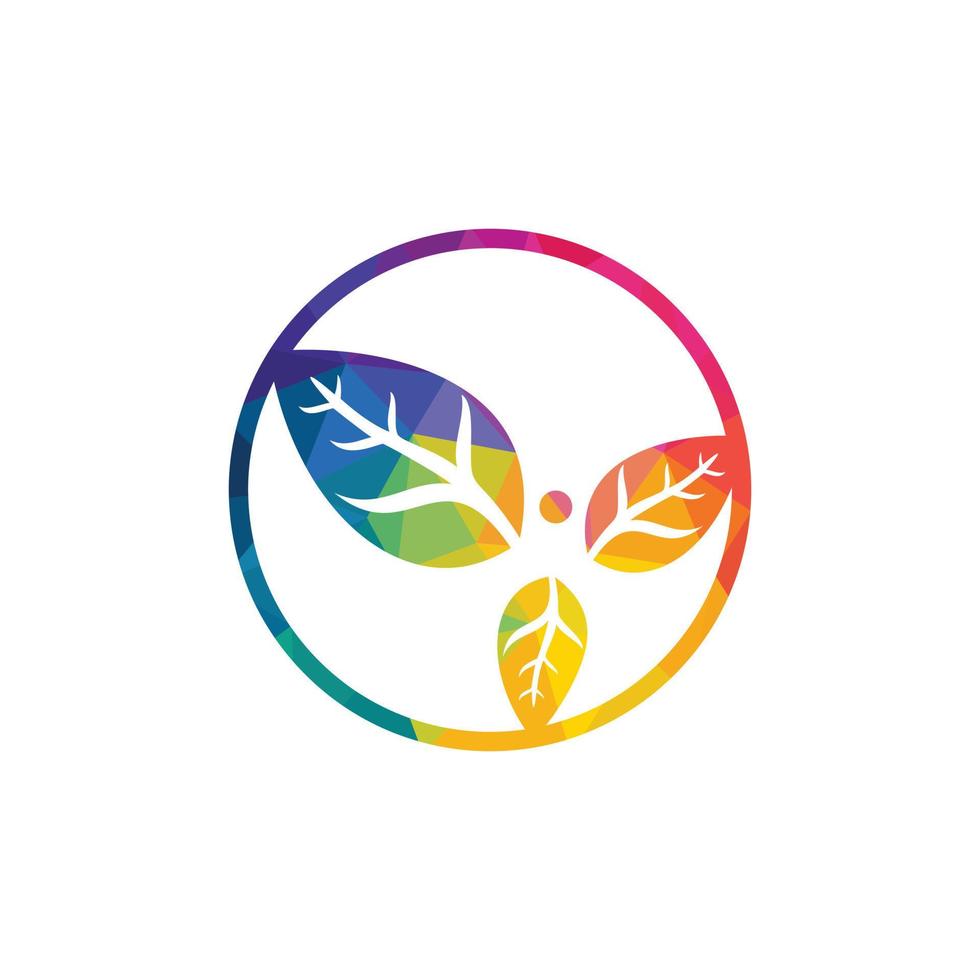 Gesunder Mann und Blätter Abbildung Vektor-Logo-Design. Zeichen für ökologisches und biologisches Produktkonzept. Ökologie-Symbol. Ikone des menschlichen Charakters. Logo für Wellness, Gesundheit, Natur usw. vektor