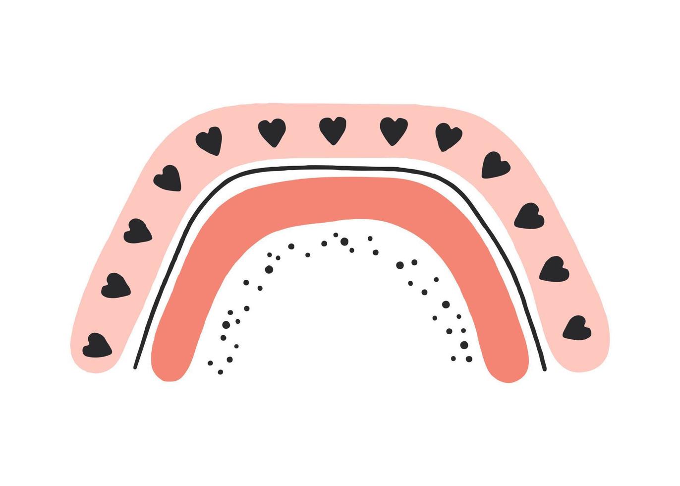 regnbåge boho rosa. för dekoration av barns rum och högtider. vektor modern stil