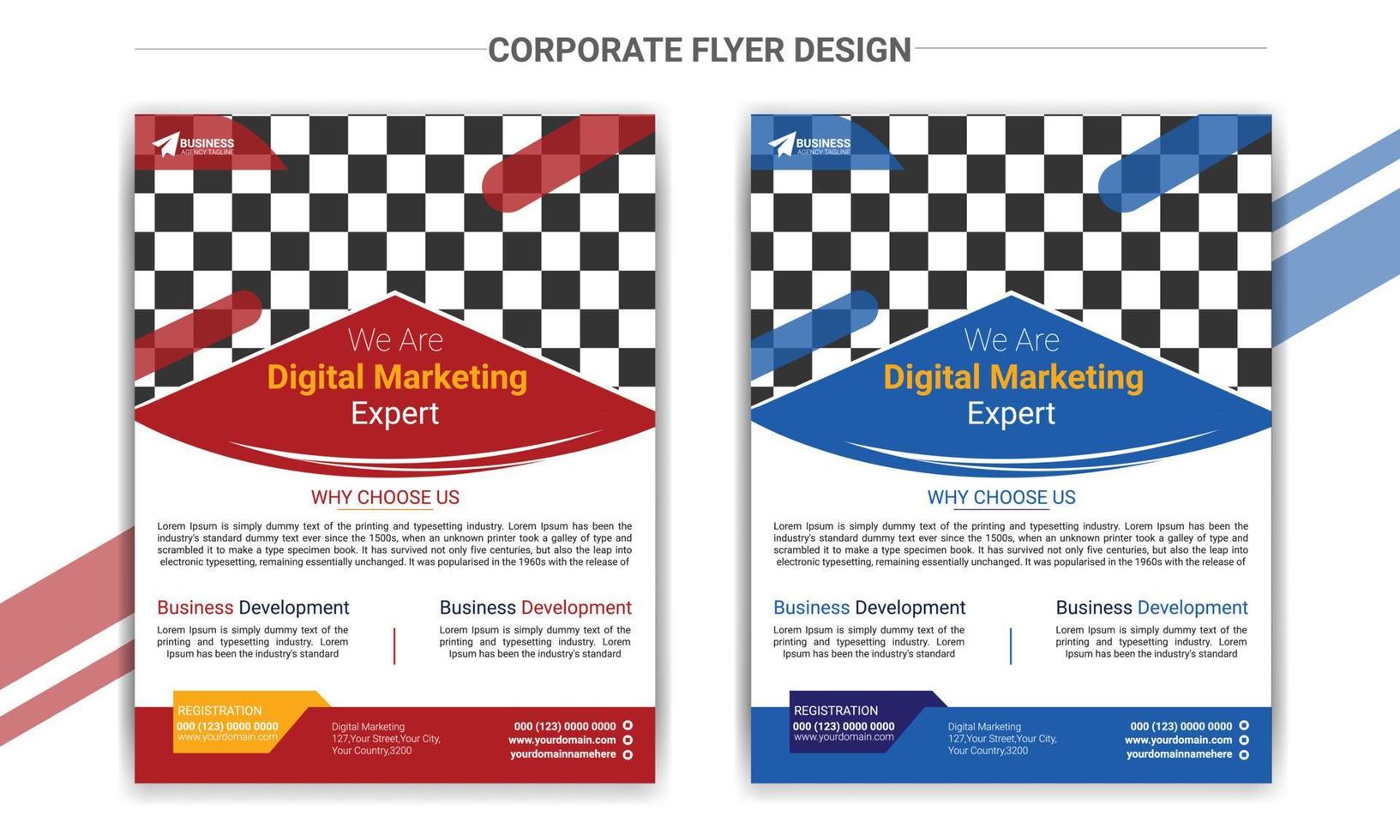 digital marknadsföring byrå och företags- flygblad design mall vektor