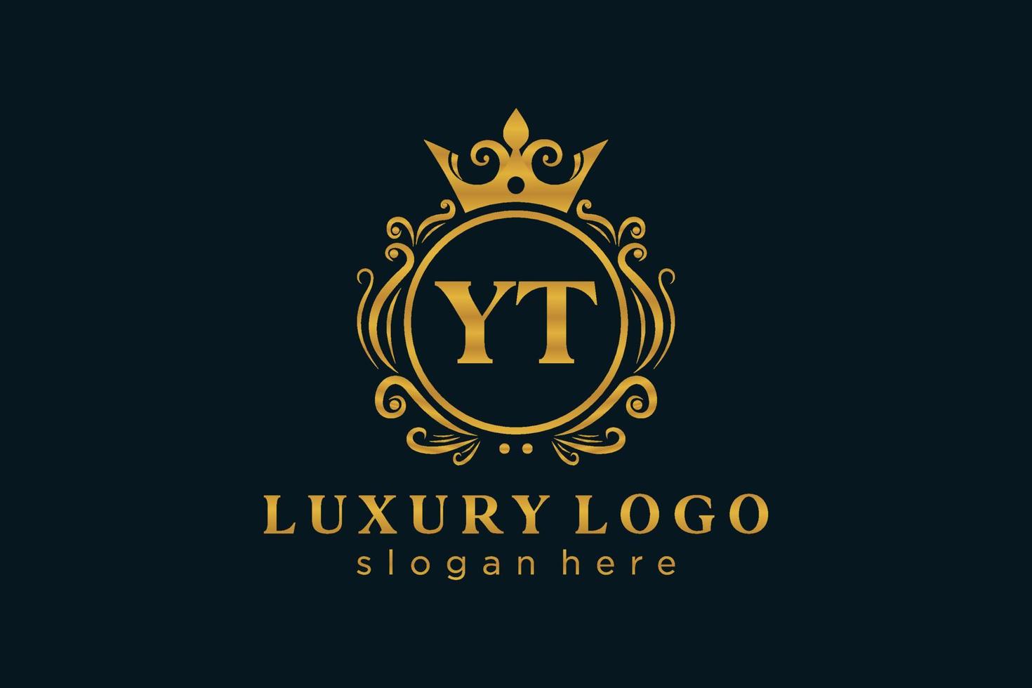 anfängliche yt-Buchstabe königliche Luxus-Logo-Vorlage in Vektorgrafiken für Restaurant, Lizenzgebühren, Boutique, Café, Hotel, heraldisch, Schmuck, Mode und andere Vektorillustrationen. vektor