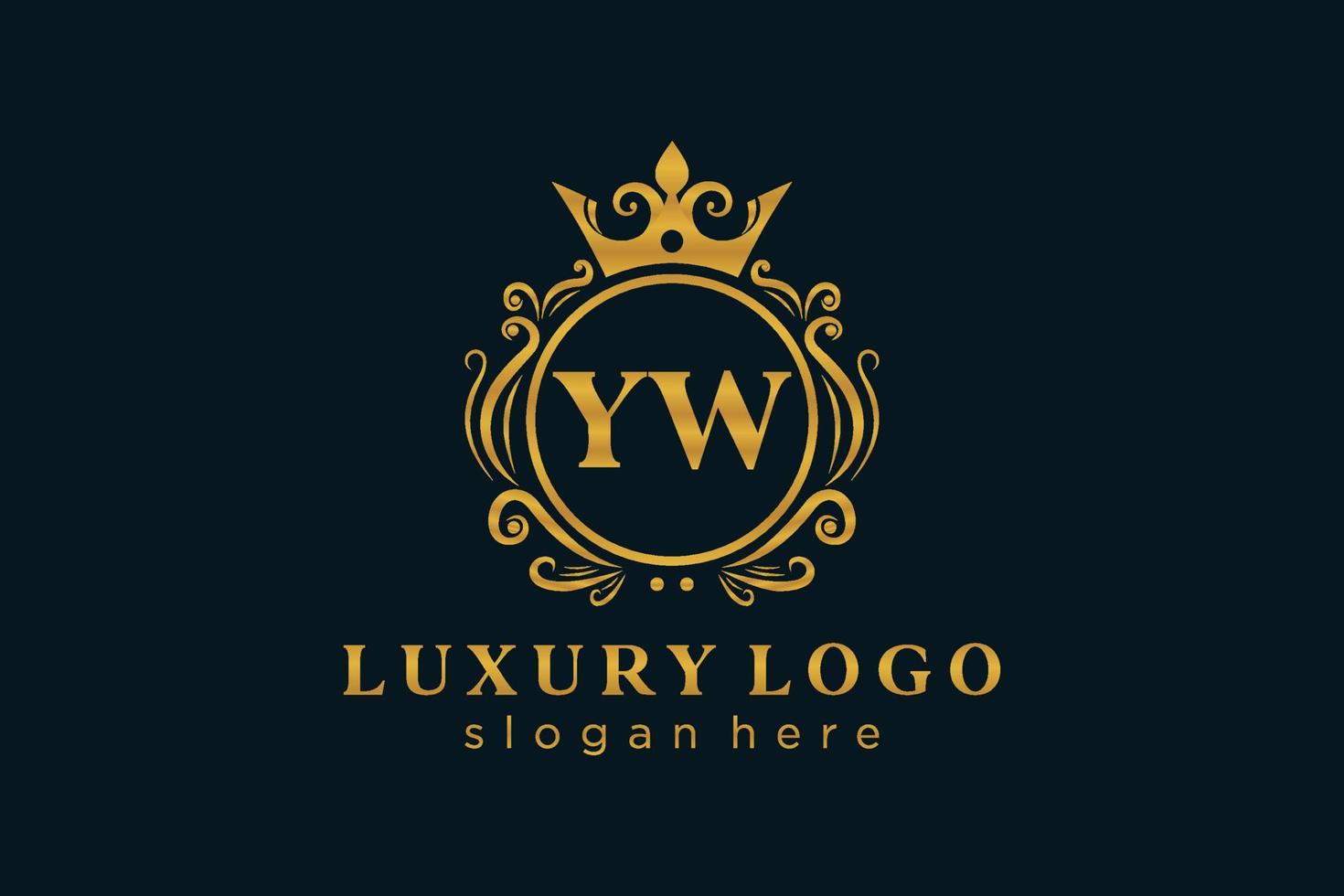anfängliche yw-Buchstabe königliche Luxus-Logo-Vorlage in Vektorgrafiken für Restaurant, Lizenzgebühren, Boutique, Café, Hotel, heraldisch, Schmuck, Mode und andere Vektorillustrationen. vektor