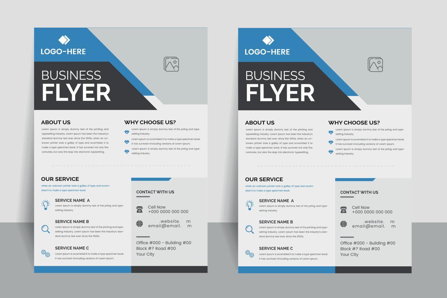 Einzigartiges Design von Business-Flyer-Vorlagen vektor