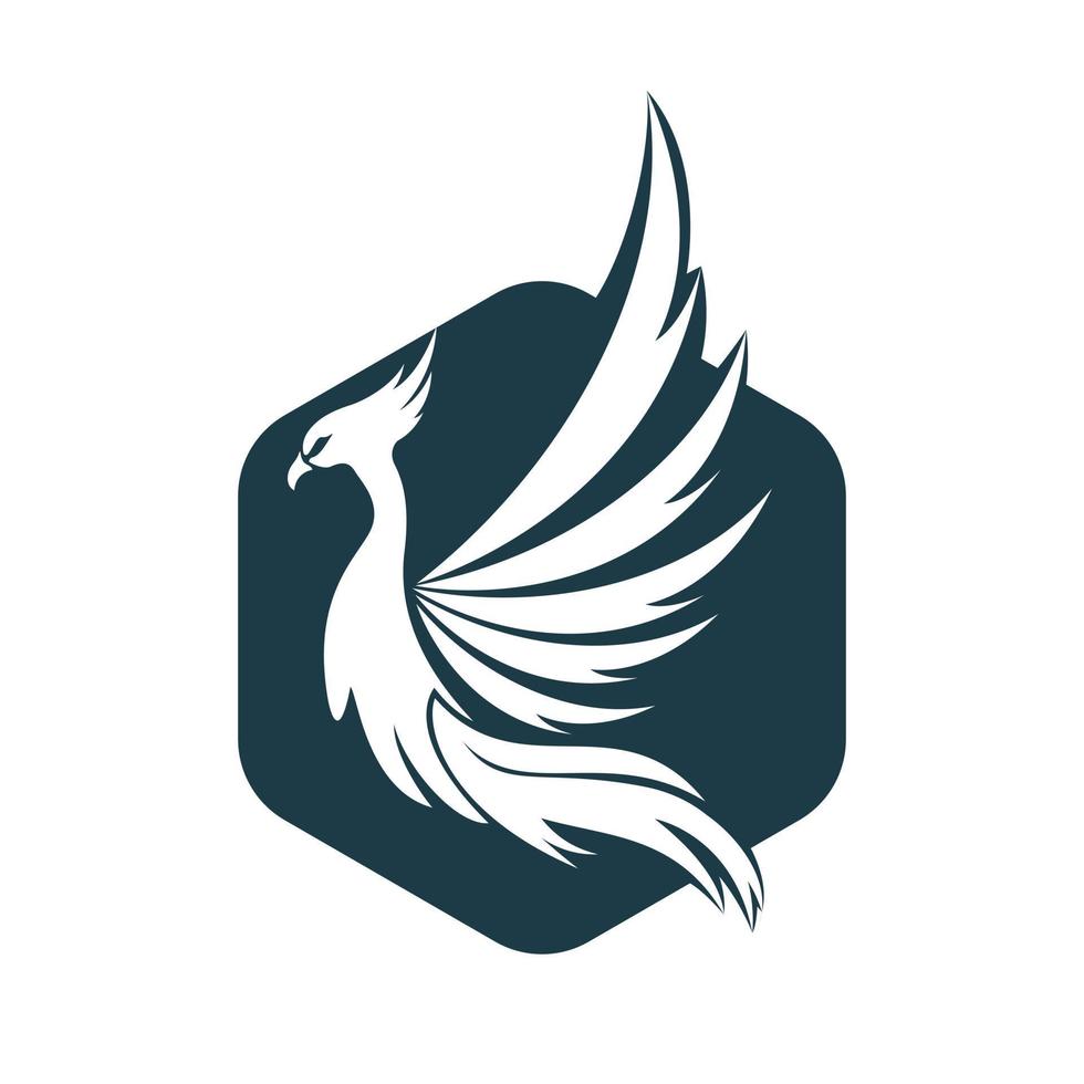 Phoenix-Logo fliegender Vogel abstrakte Design-Vektorvorlage. vektor