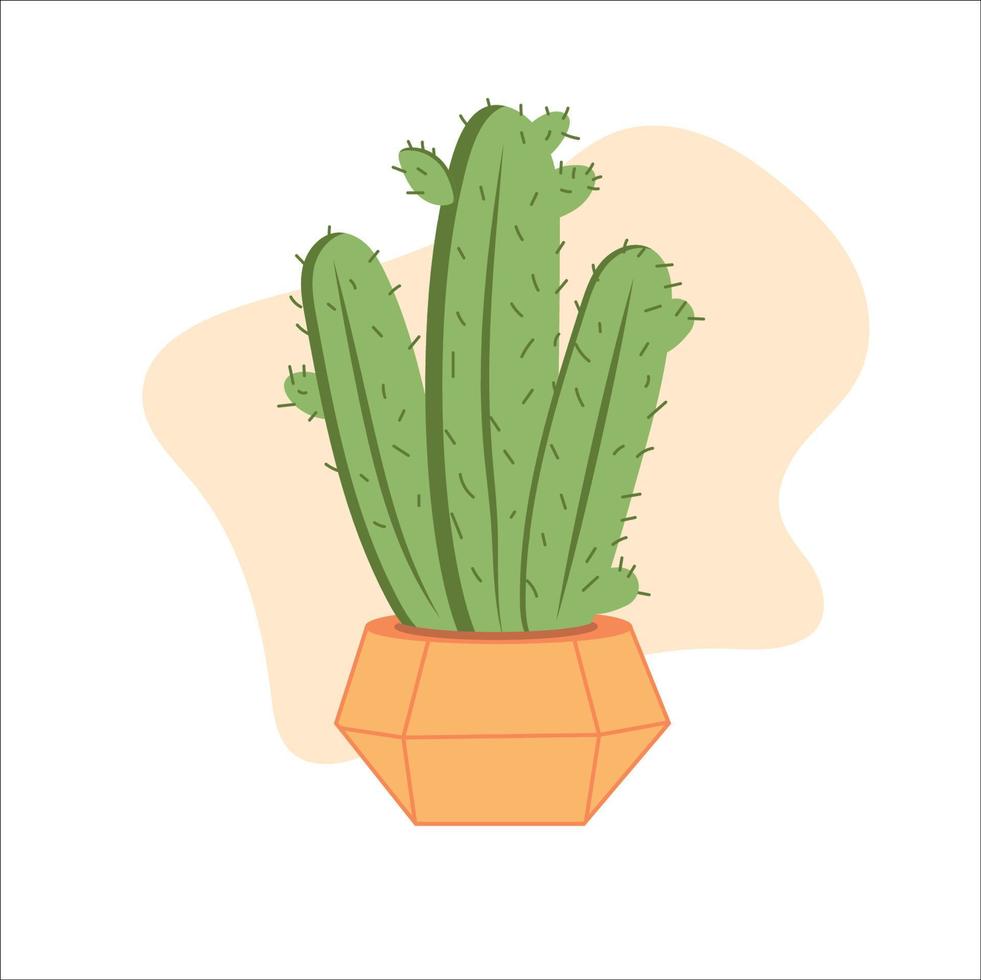 isolerat kaktus ikon i en krukväxt. söt kaktus i en pott. Hem plant.rum grön cactus.urban djungel, trendig Hem dekor med plants.vector skriva ut. vektor