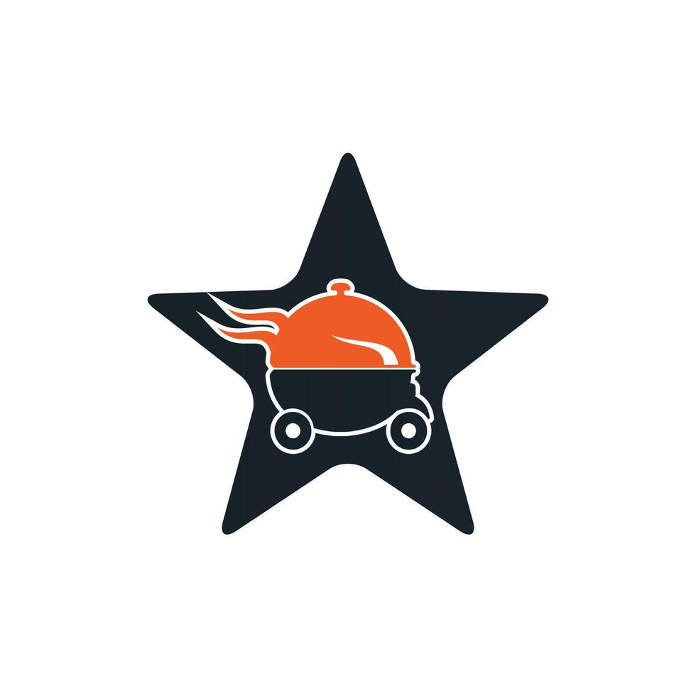 Star Food Delivery-Logo-Design. Zeichen für schnellen Lieferservice. vektor