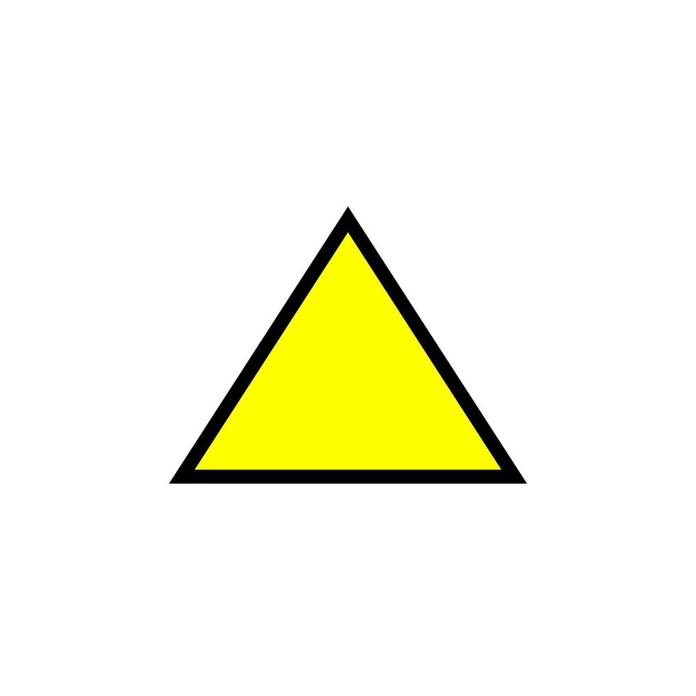 einfaches Vektordreieck mit gelber Farbe, Verkehrszeichen. Folge 10 vektor