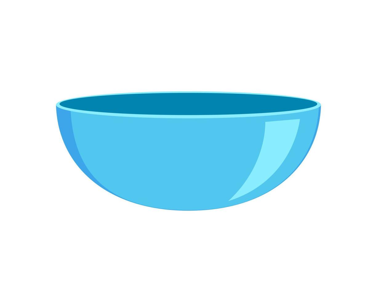 tömma blå plast eller keramisk skål. rena dishware för frukost eller middag vektor