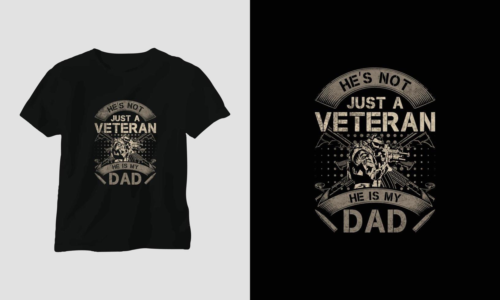 Veteranentag T-Shirt-Design mit dem Soldaten, der Flagge, den Waffen und dem Schädel. Vintage-Stil mit Grunge-Effekt vektor