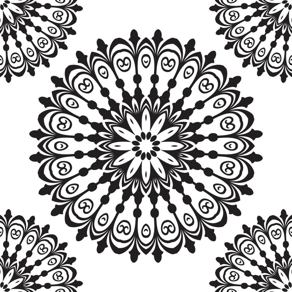 Mandala-Muster für Henna, Mehndi, Tattoo, Dekoration. dekoratives Ornament im orientalischen Ethno-Stil. Umriss Doodle Hand zeichnen Vektor-Illustration Malvorlagen vektor