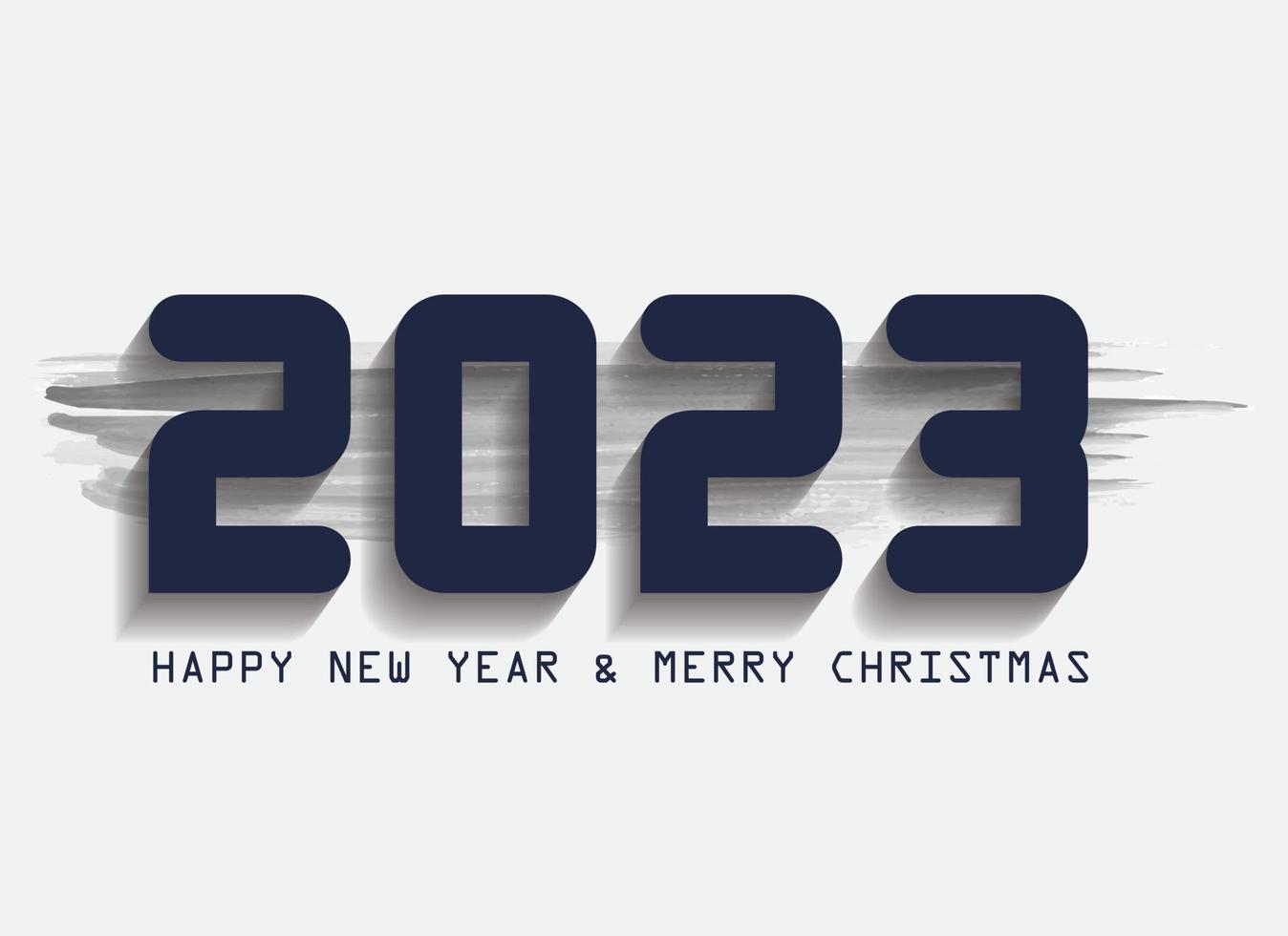 2023 Lycklig ny år logotyp text design. 2023 siffra design mall. samling av 2023 Lycklig ny år symboler. vektor illustration med svart etiketter isolerat på vit bakgrund. svart skrivning