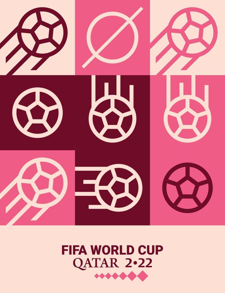 geometrisches plakat fußball doha katar 2022 kreativ. Hintergrund der Fußball-Web-Flyer-Vorlage vektor