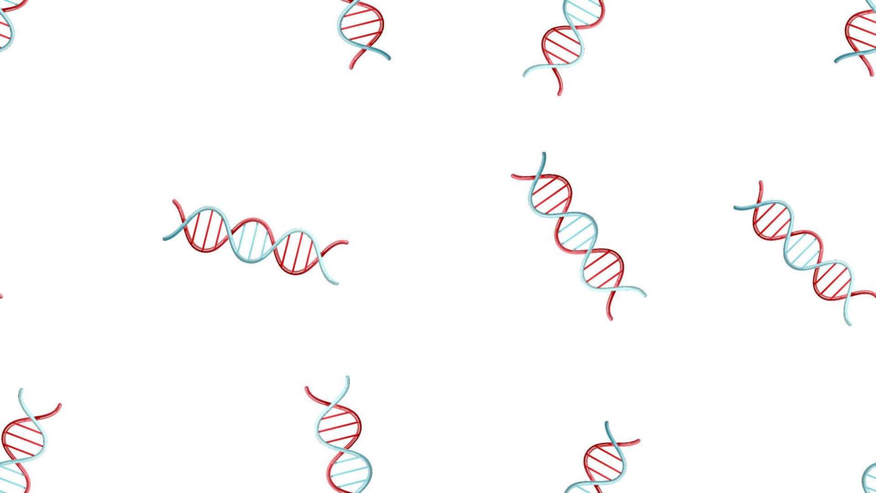 endloses nahtloses muster von medizinisch-wissenschaftlichen medizinischen behandlungsgegenständen dna-molekülspiralen auf weißem hintergrund. Vektor-Illustration vektor