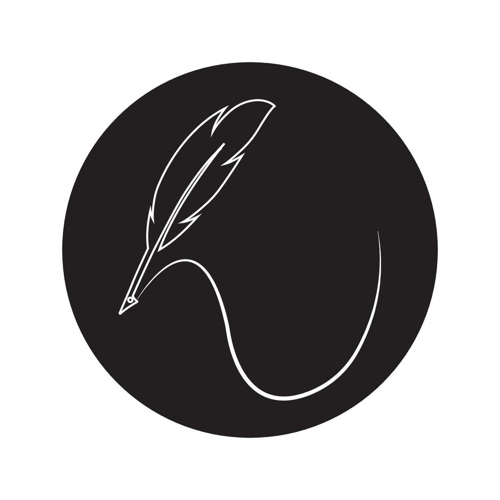 fjäder penna logotyp vektor