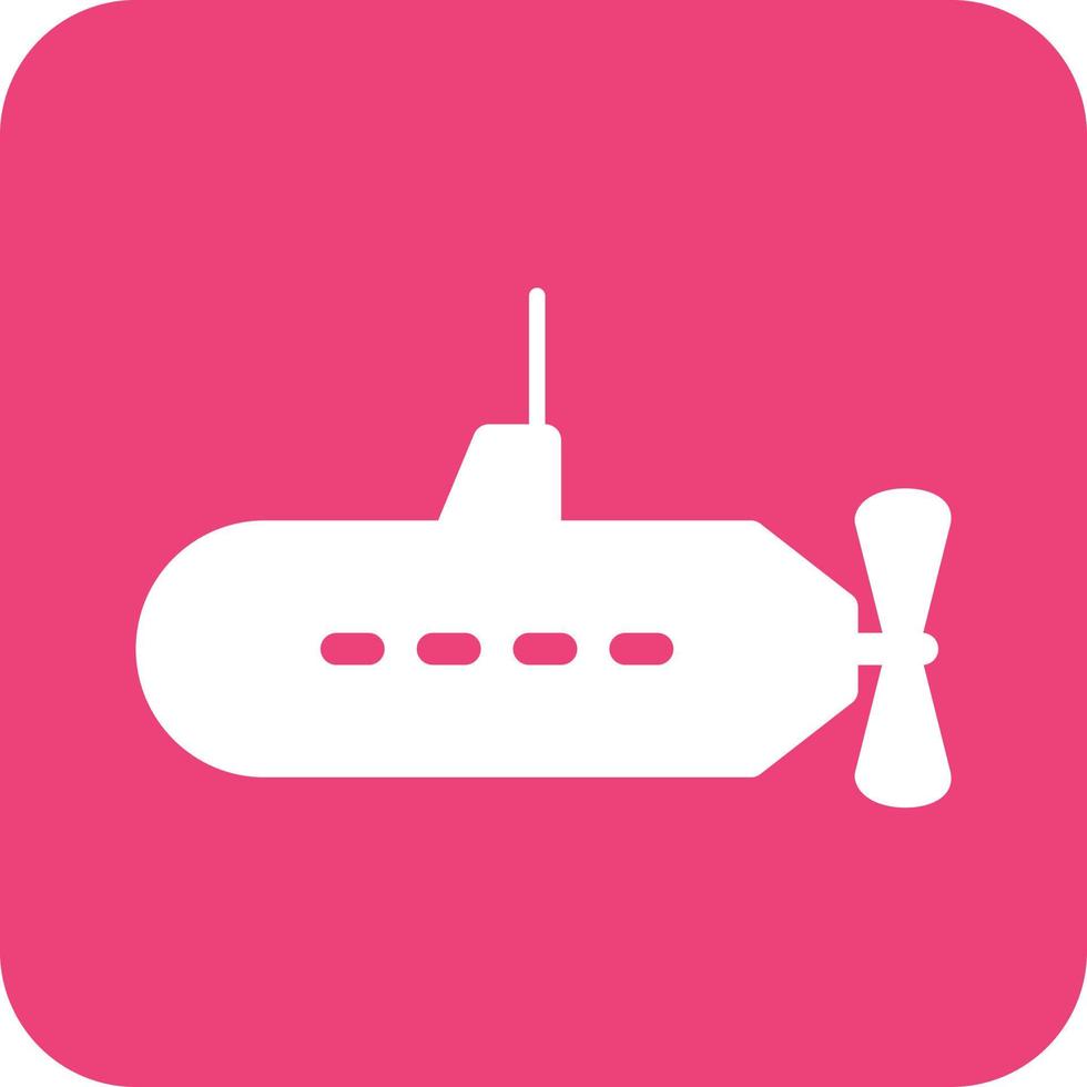 U-Boot-Glyphe rundes Hintergrundsymbol vektor