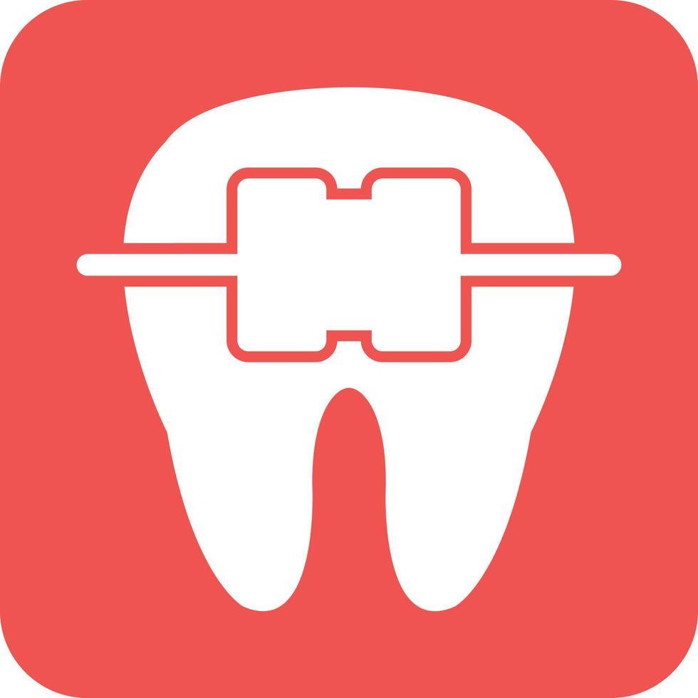 tand med tandställning glyf runda bakgrund ikon vektor