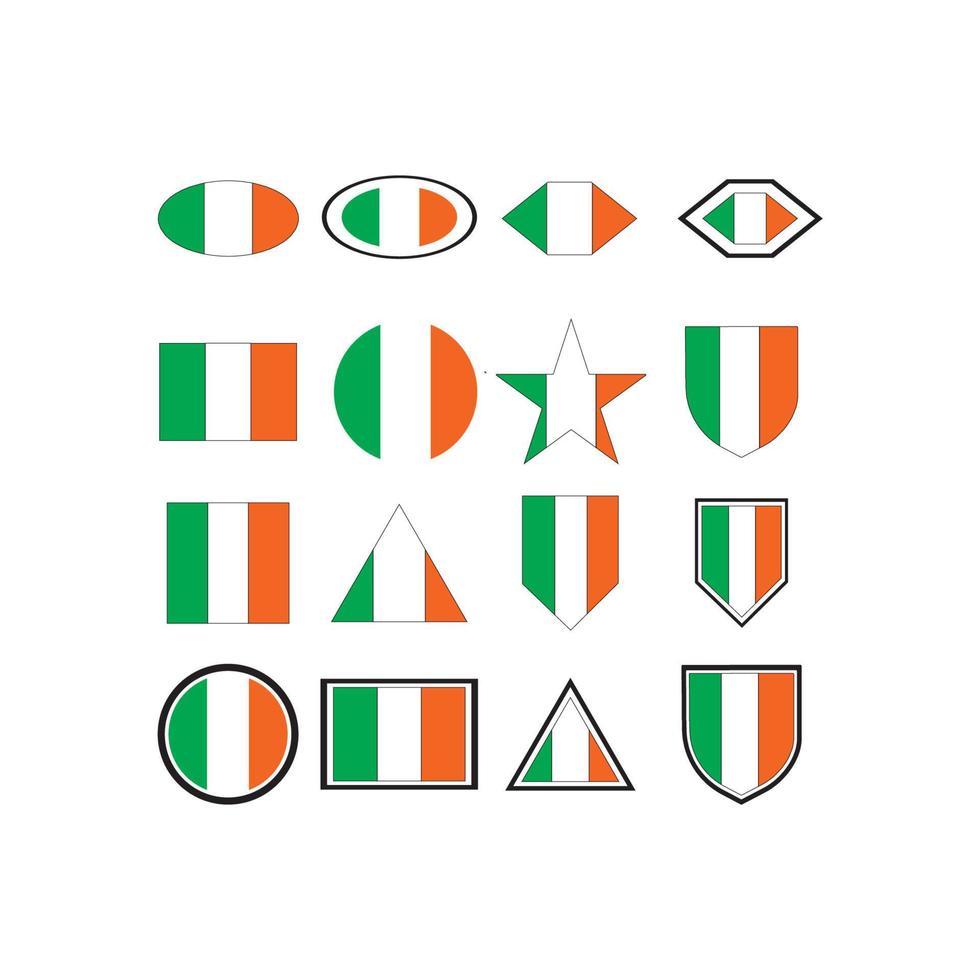 irländsk flagga logotyp vektor