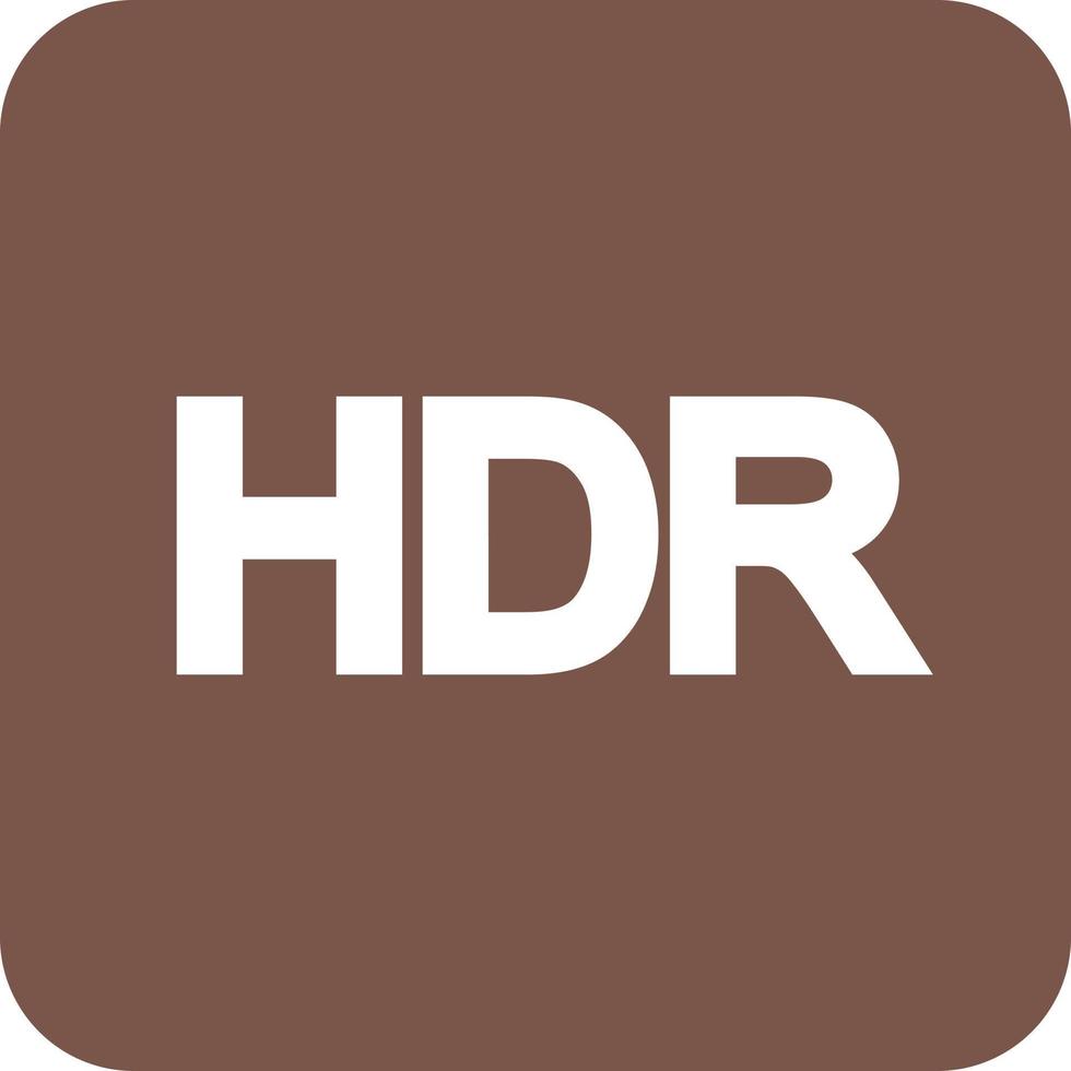 hdr auf rundem Hintergrundsymbol der Glyphe vektor