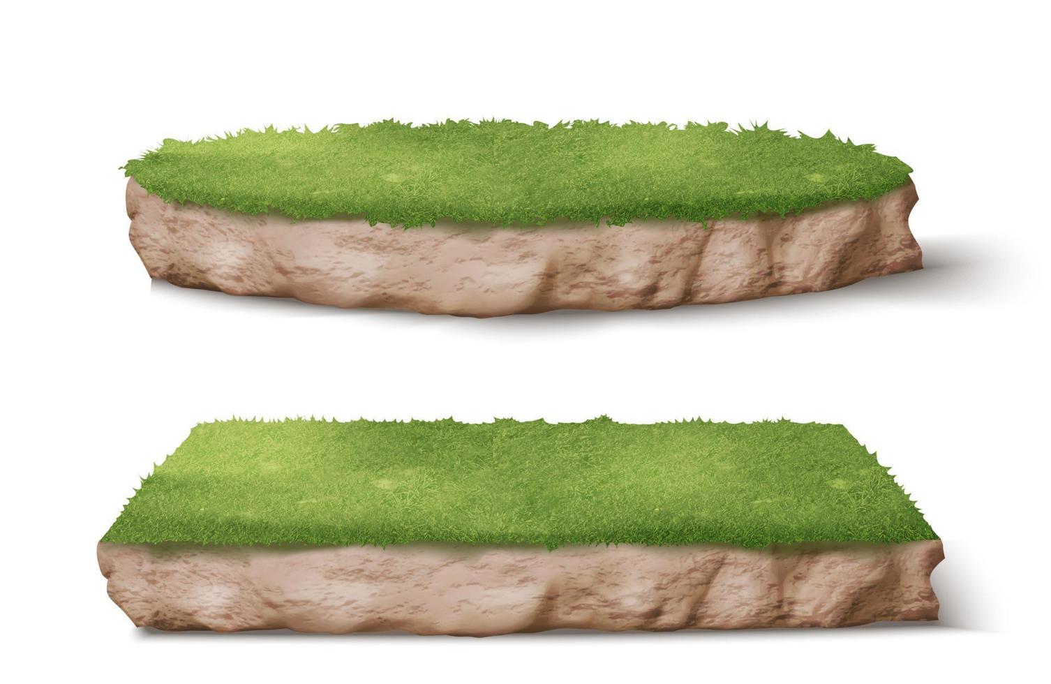 landstück mit grünem gras realistisch, gartengrundstück vektor