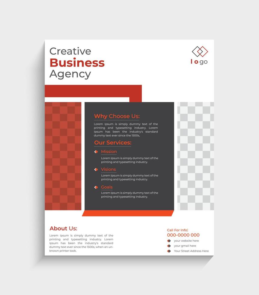 Corporate Business Flyer Design-Vorlage mit Blau, Orange, Rot und Farbe. Marketing, Geschäftswerbung, Veröffentlichung, vektor