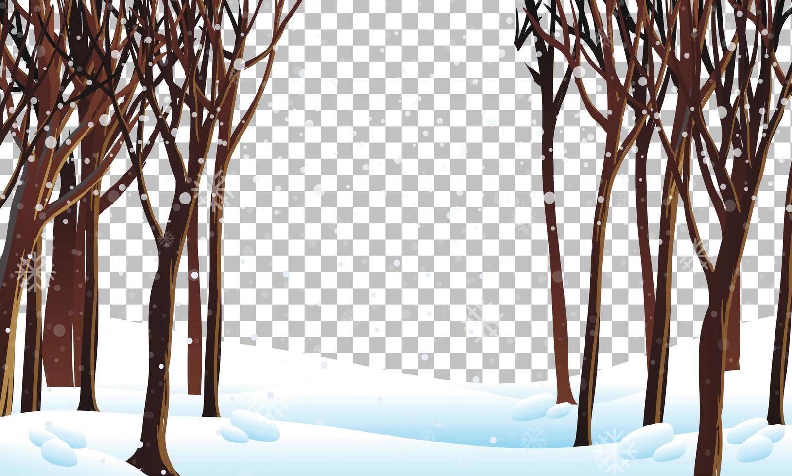 Landschaft in der Wintersaison mit Schnee vektor