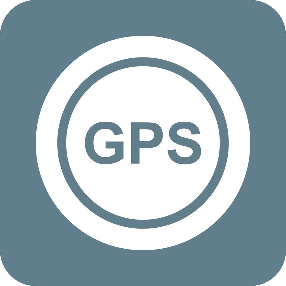 GPS i Glyphe rundes Hintergrundsymbol vektor