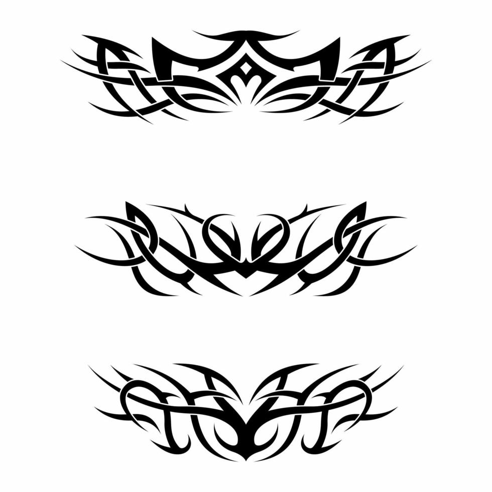 Tribal Art Tattoos mit ethnischen Maori-Elementen vektor