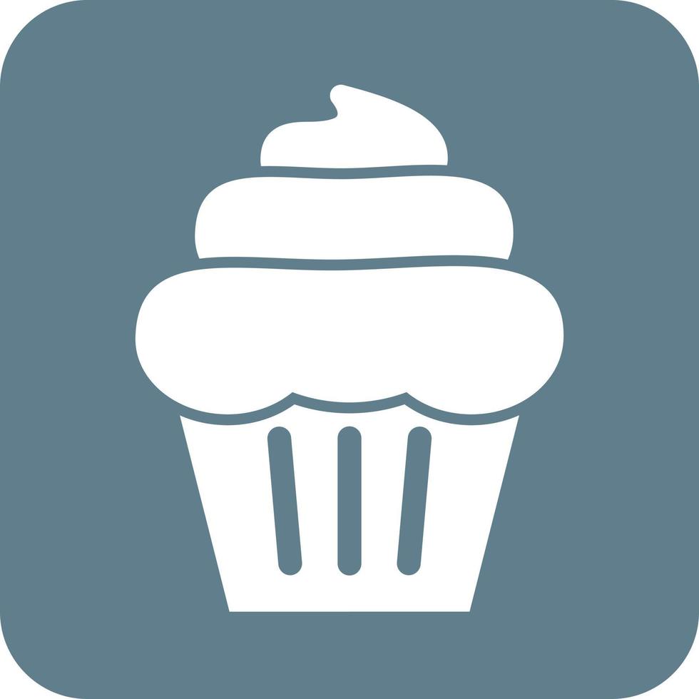 Sahne-Cupcake-Glyphe rundes Hintergrundsymbol vektor