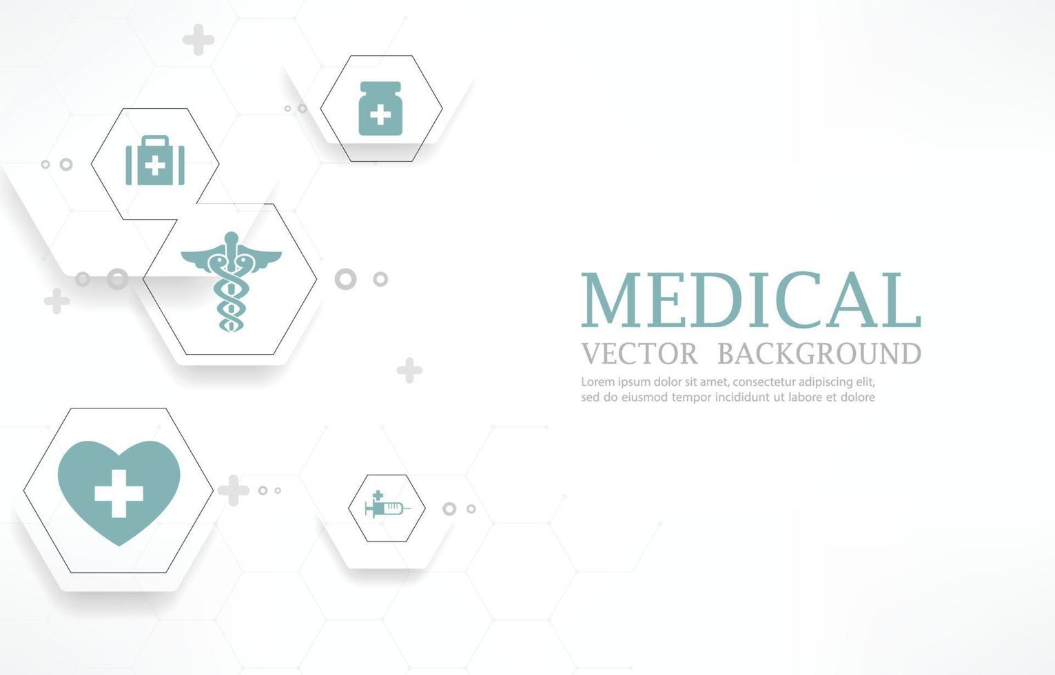 Infografik Hexagon Vektor weißer medizinischer Hintergrund