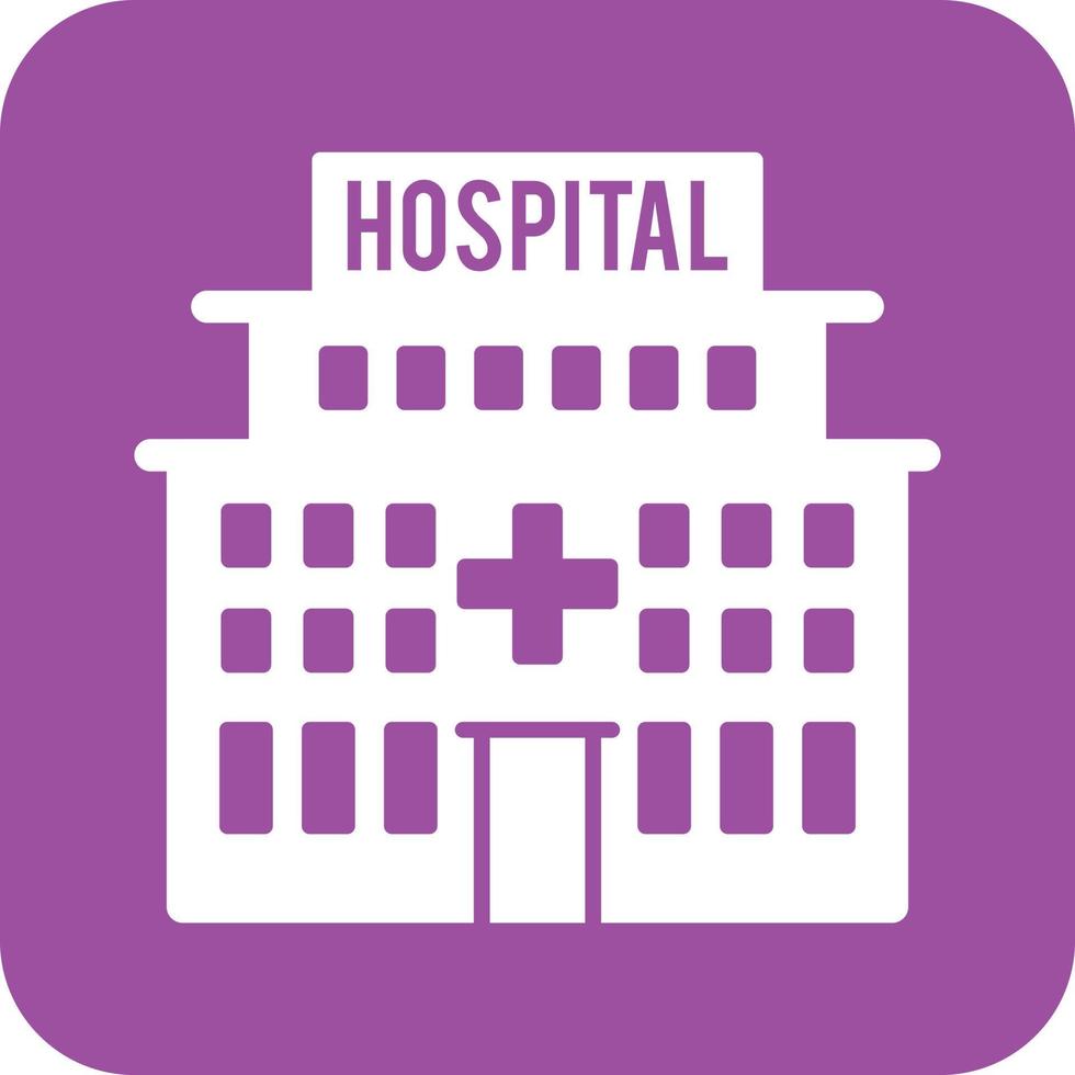 Krankenhaus-Glyphe rundes Hintergrundsymbol vektor