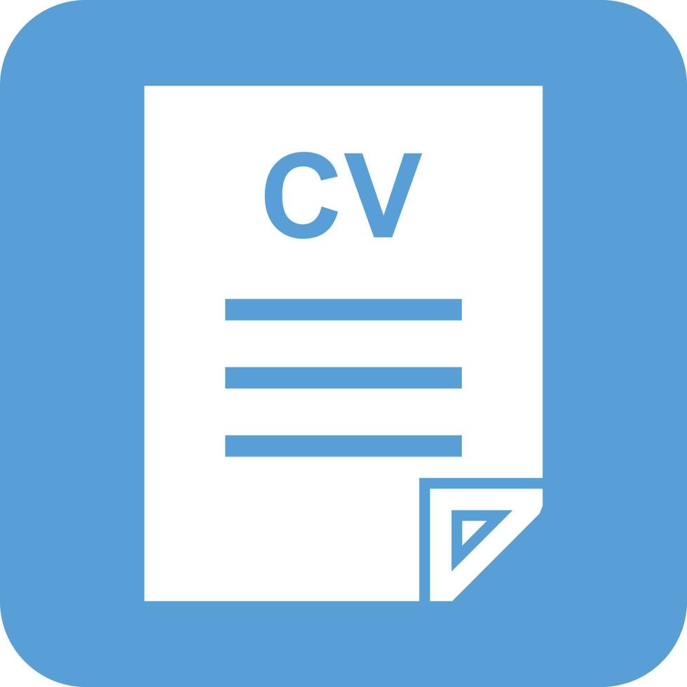 CV fil glyf runda bakgrund ikon vektor