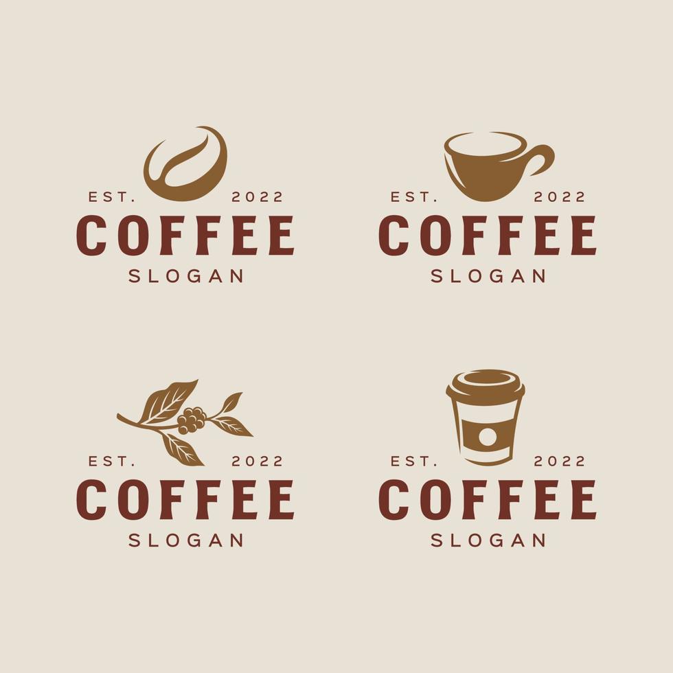 Satz von Café-Logo-Design-Vorlagen vektor