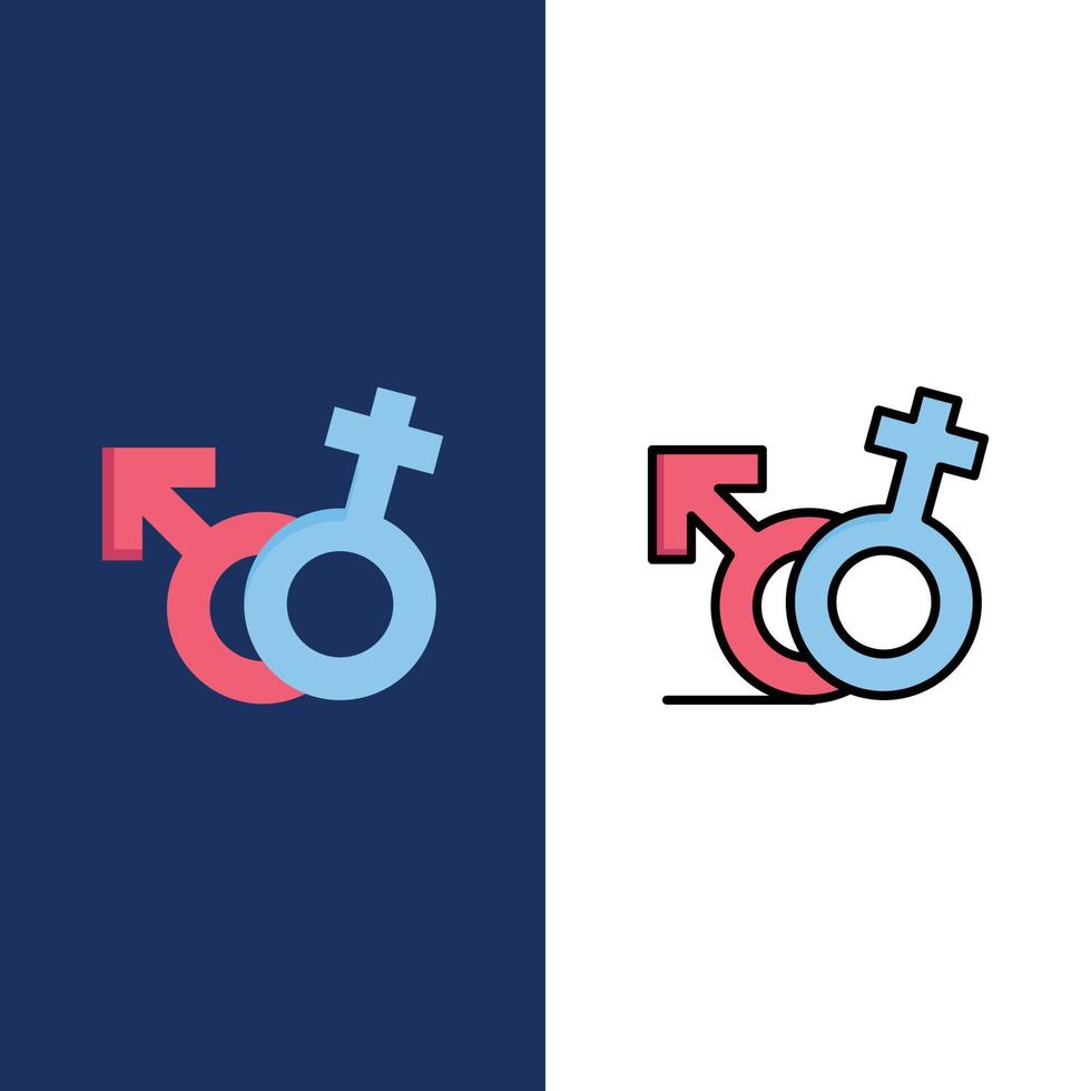 kön symbol manlig kvinna abstrakt cirkel bakgrund platt Färg ikon vektor