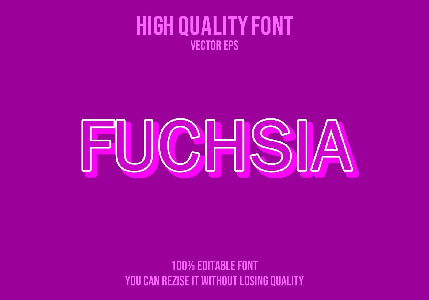 Fuchsia bearbeitbarer Texteffekt vektor