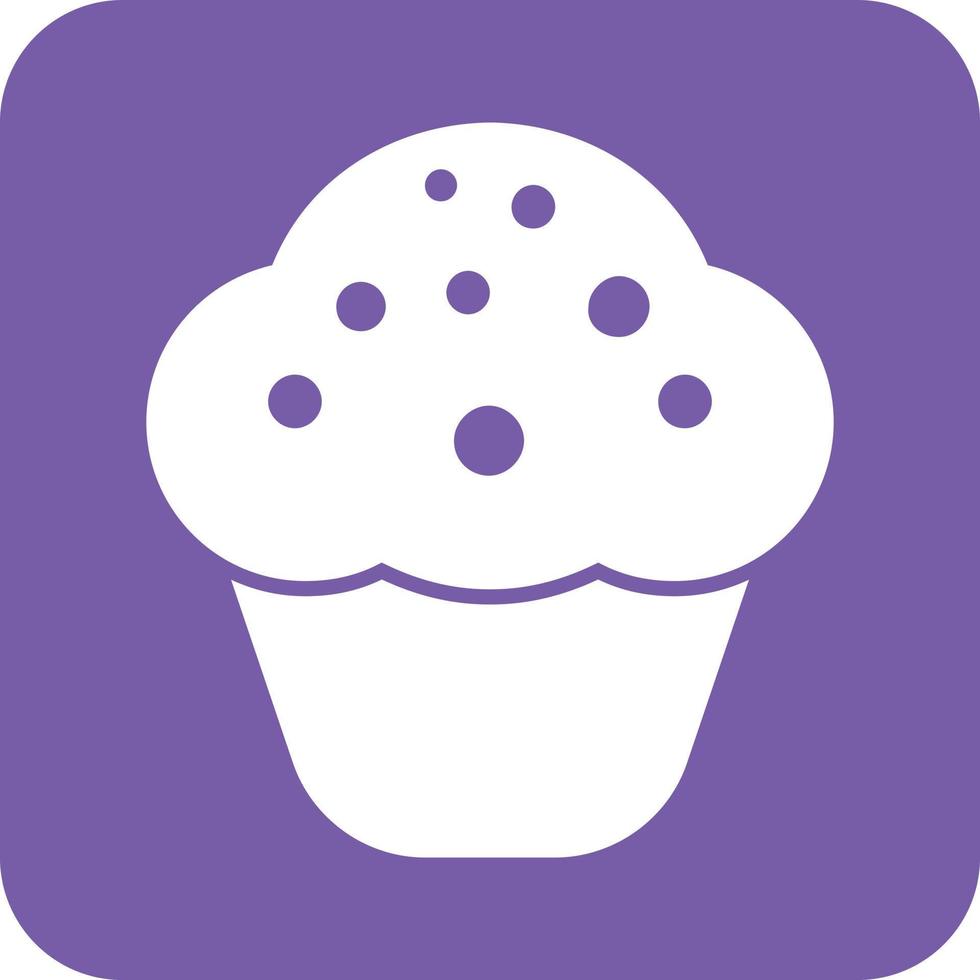Schokoladen-Cupcake-Glyphe rundes Hintergrundsymbol vektor