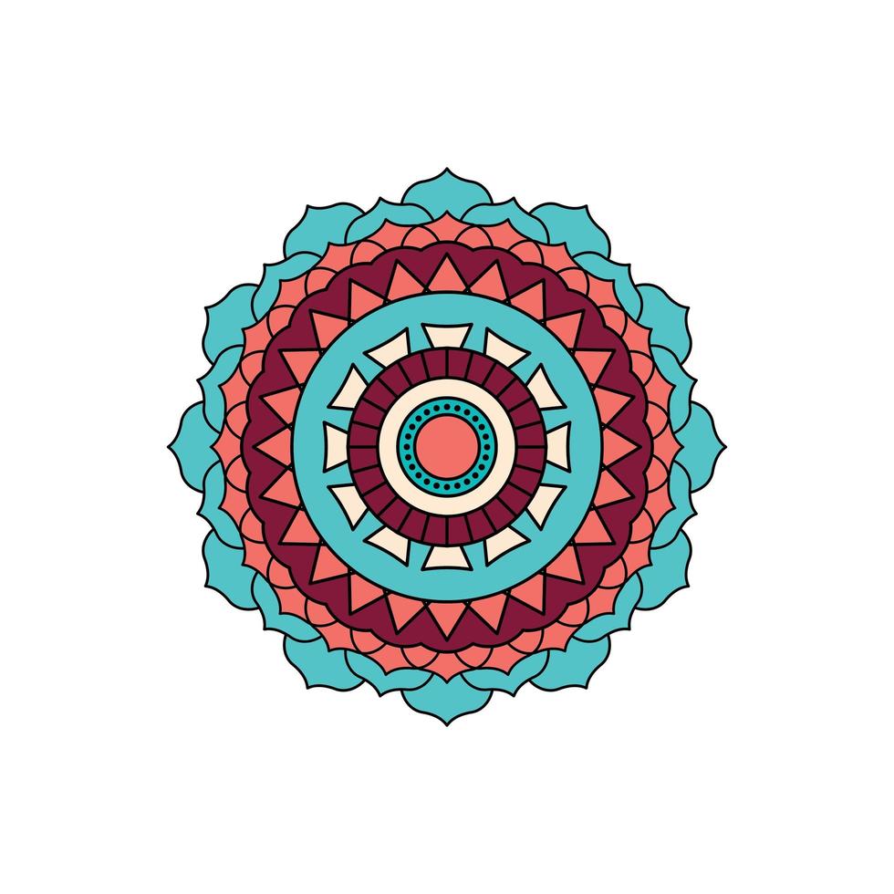 türkisfarbenes Mandala-Design vektor