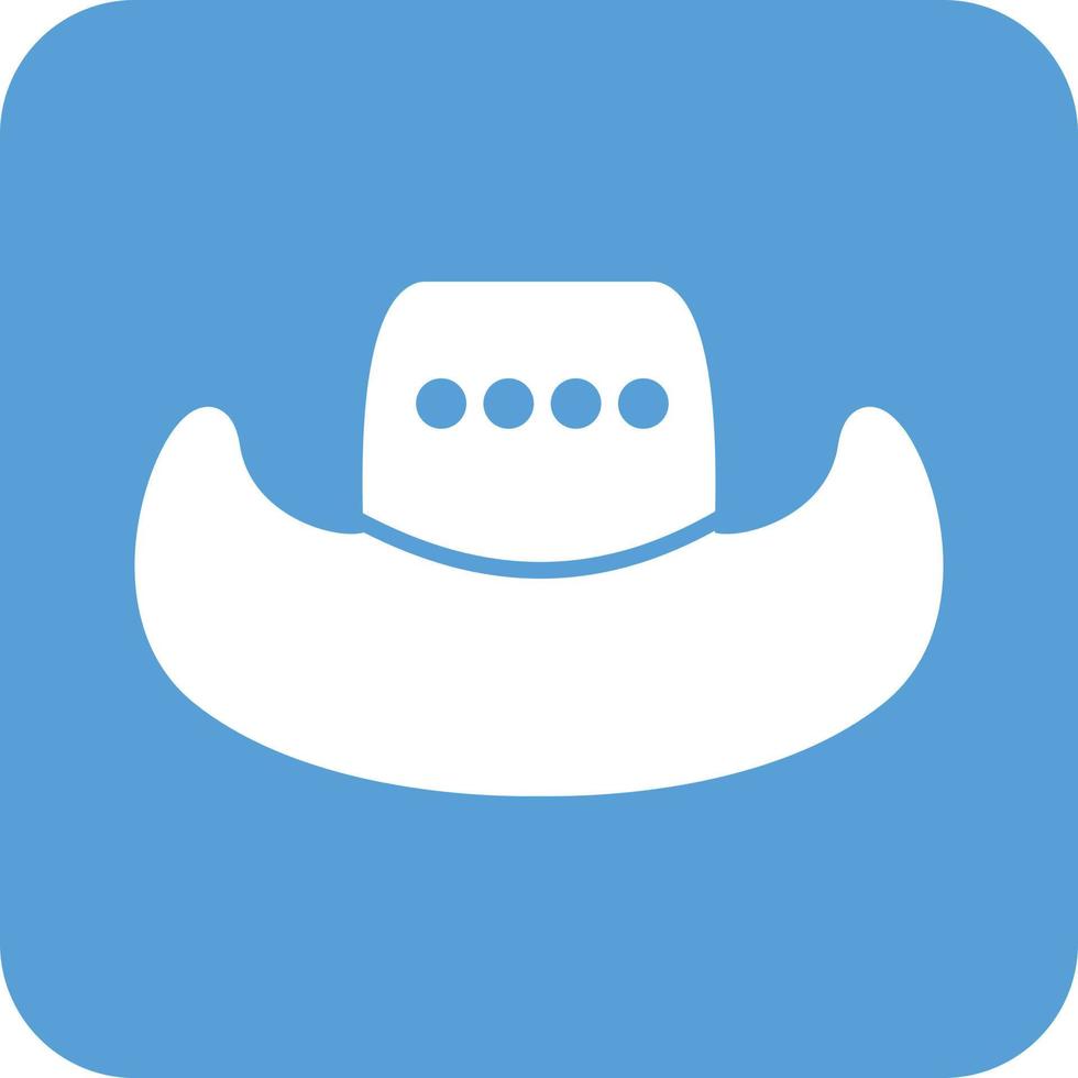 cowboy hatt glyf runda bakgrund ikon vektor