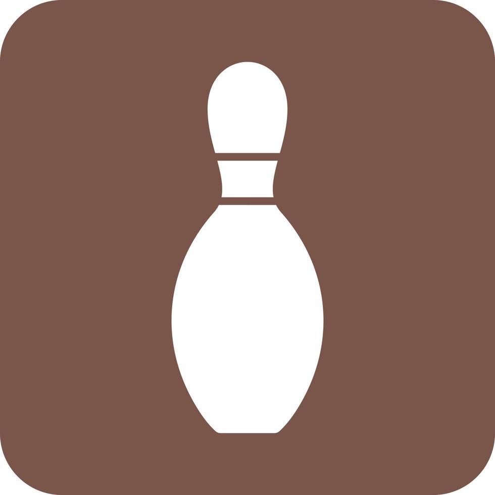 Bowling-Pin-Glyphe rundes Hintergrundsymbol vektor