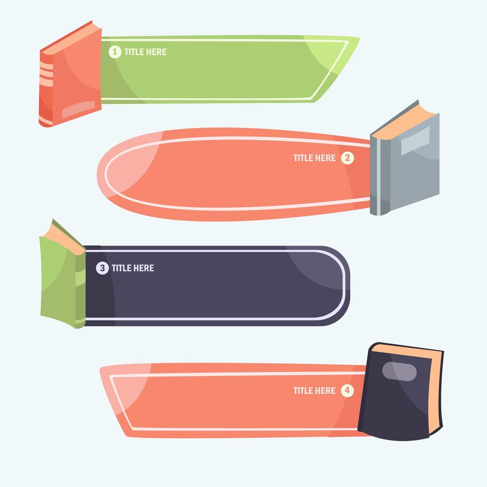 Buchetiketten-Set für Infografiken vektor