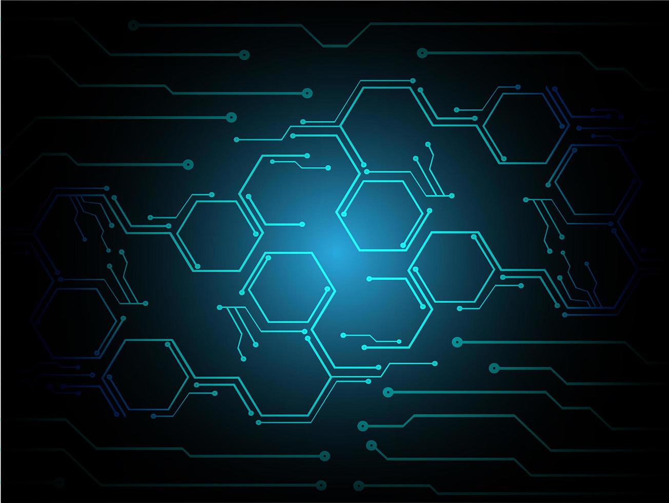 Blue Cyber Circuit Zukunftstechnologie Hintergrund vektor