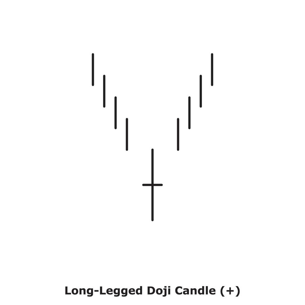 långbent doji ljus - vit och svart - runda vektor