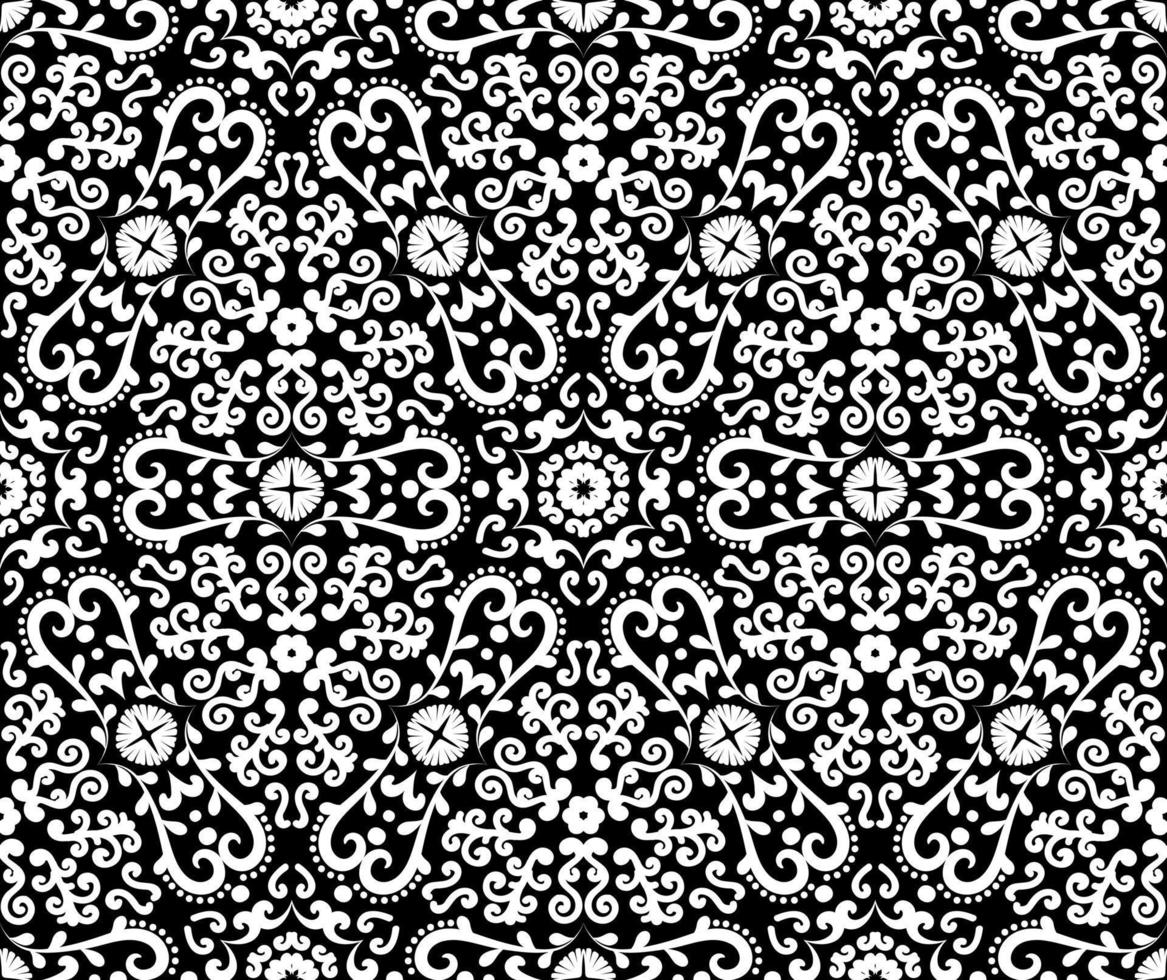 orientalisk prydnad sömlös mönster. svart och vit. dekorativ textur. mehndi mönster. för tyg, tapet, venetian mönster, textil, förpackning. vektor