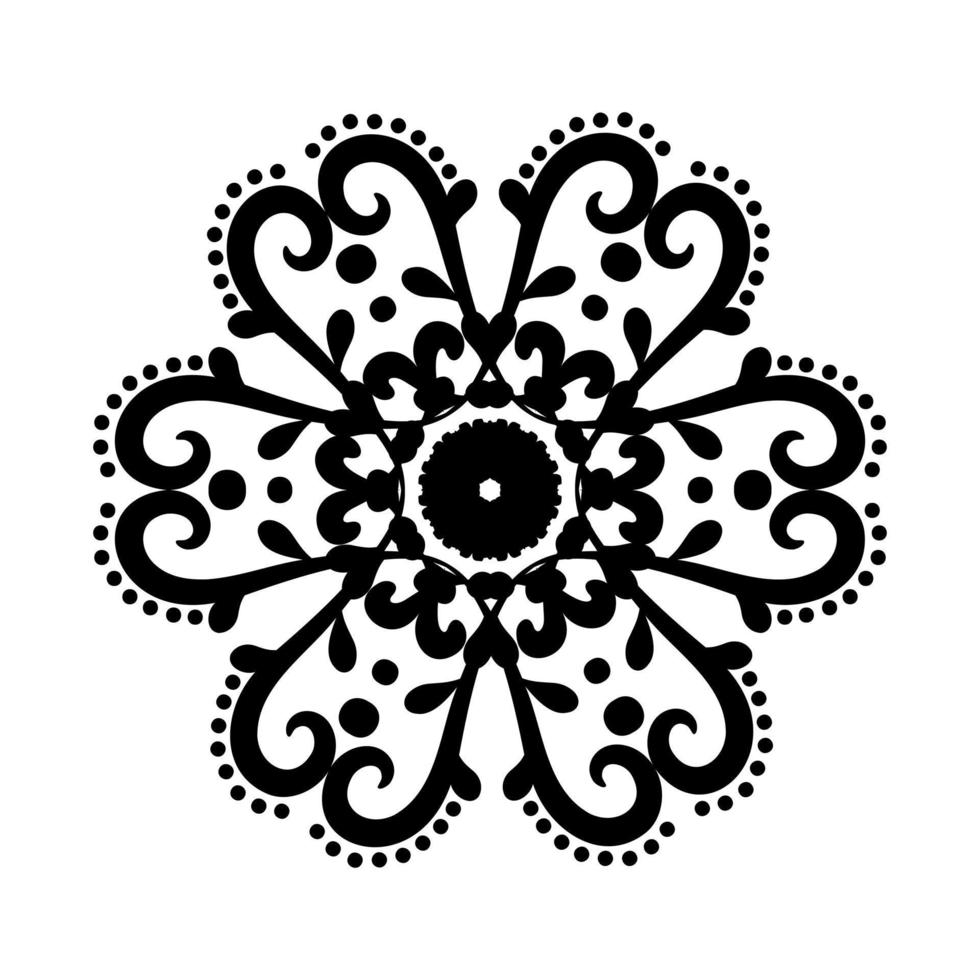 dekoratives Muster-Mandala. rundes florales Schwarz-Weiß-Ornament. dekorativer hintergrund für tätowierung, schablone oder wohnkultur. Vektor-Illustration. vektor