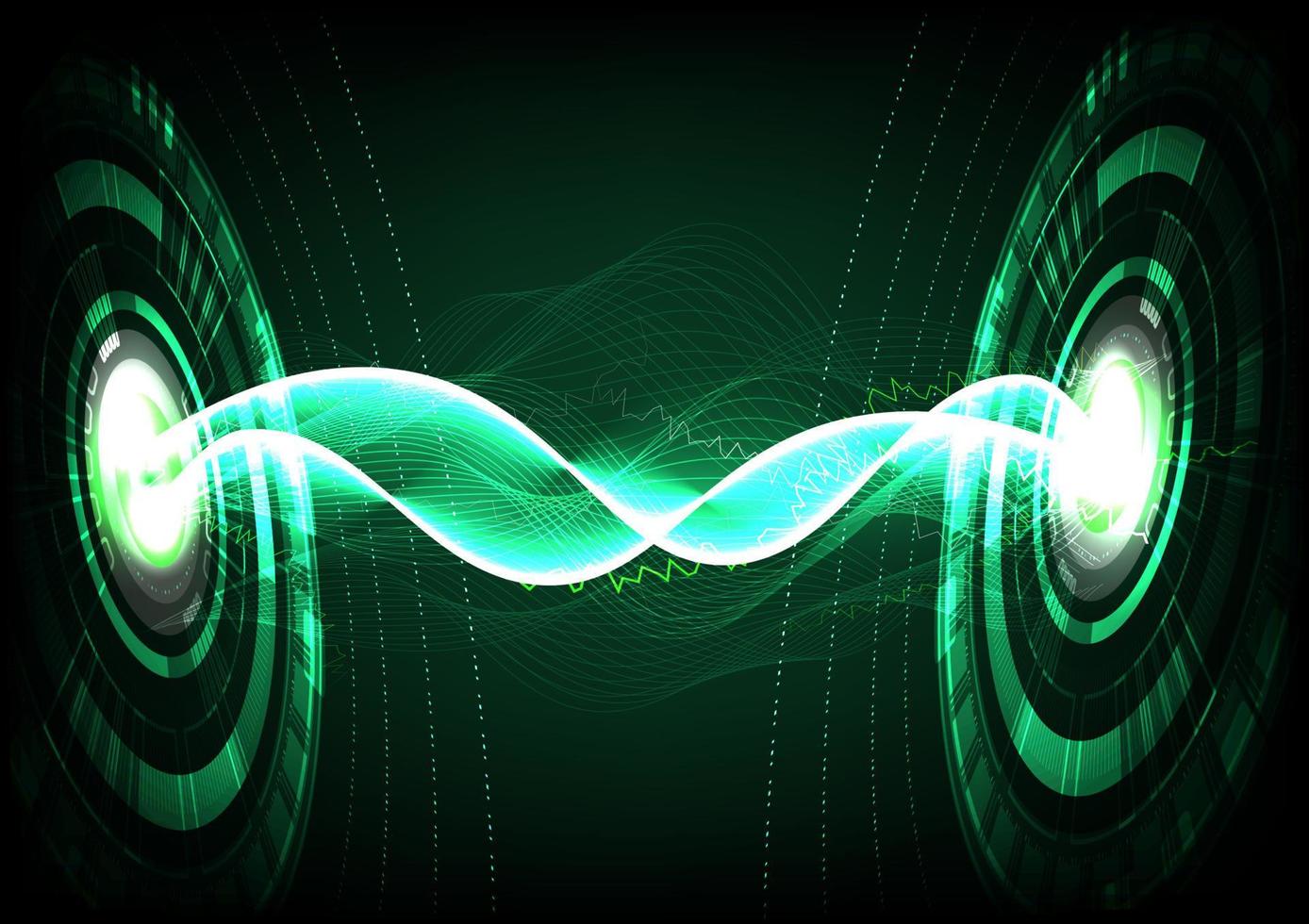 hitech cirkel teknologi blixt- signal elektricitet abstrakt bakgrund vektor illustration